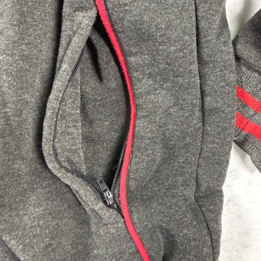 Vintage 90s Polo Ralph Lauren Hoodie Mens M Fits L Gray Red Colorblock Zip Y2K